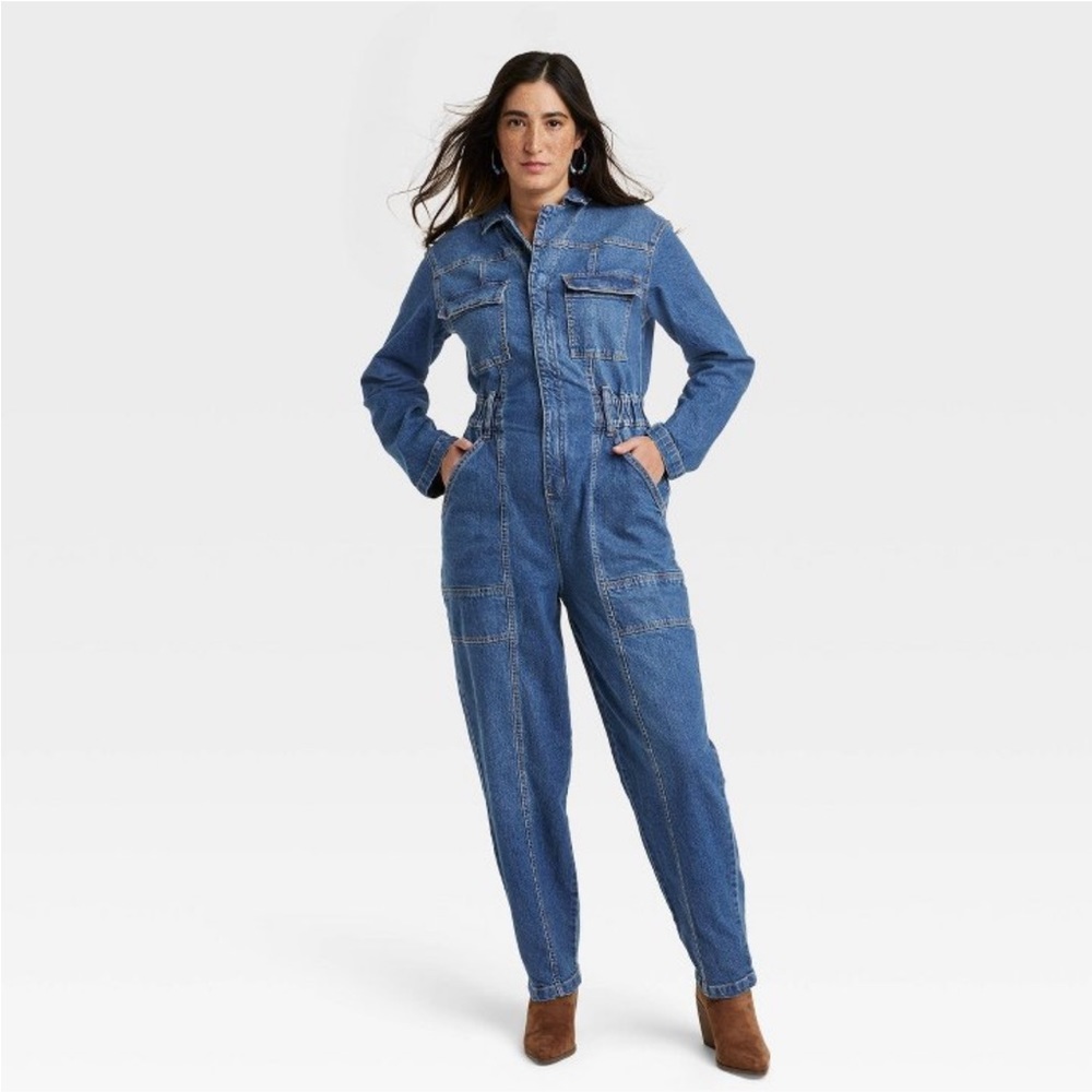 COPY - NWT Universal Threads Long Sleeve Indigo Denim Jumpsuit 4